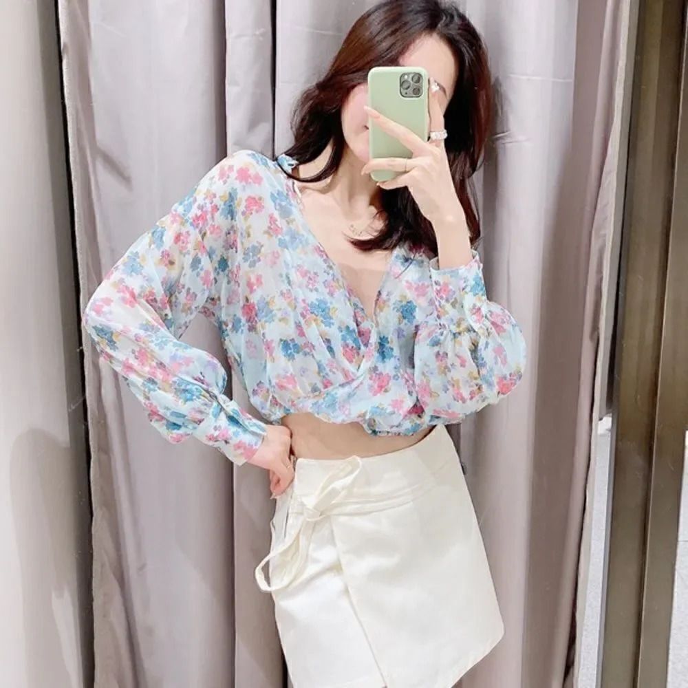 ZARA FLORAL PRINT BLOUSE - Picture 4 of 8